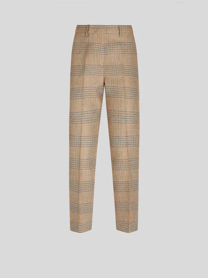 Women Tailored Prince Of Wales Trousers Etro Trousers