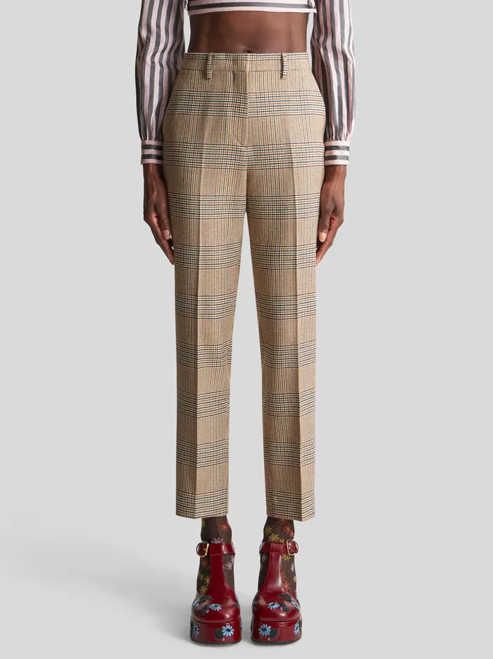 Women Tailored Prince Of Wales Trousers Etro Trousers