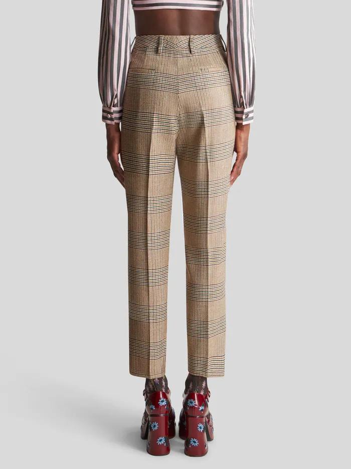 Women Tailored Prince Of Wales Trousers Etro Trousers