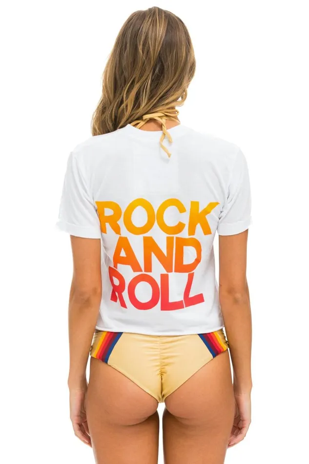 Women Tees Aviator Nation Bottlerock 2024 Boyfriend Tee Shirt 8211 White