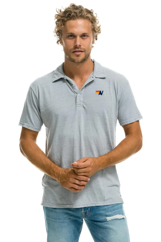 Women Tees Aviator Nation Polo 8211 Light Grey