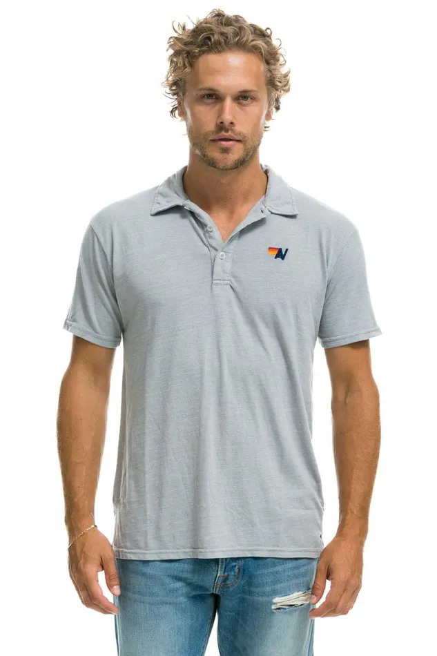 Women Tees Aviator Nation Polo 8211 Light Grey