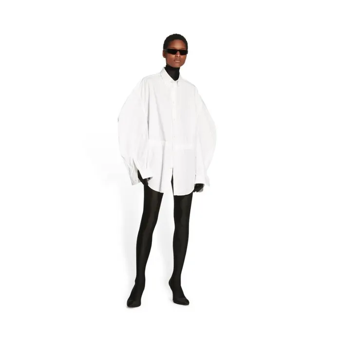 Women Tops and Shirts Balenciaga Twisted Sleeve Shirt In White