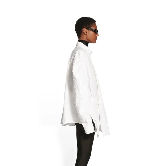 Women Tops and Shirts Balenciaga Twisted Sleeve Shirt In White