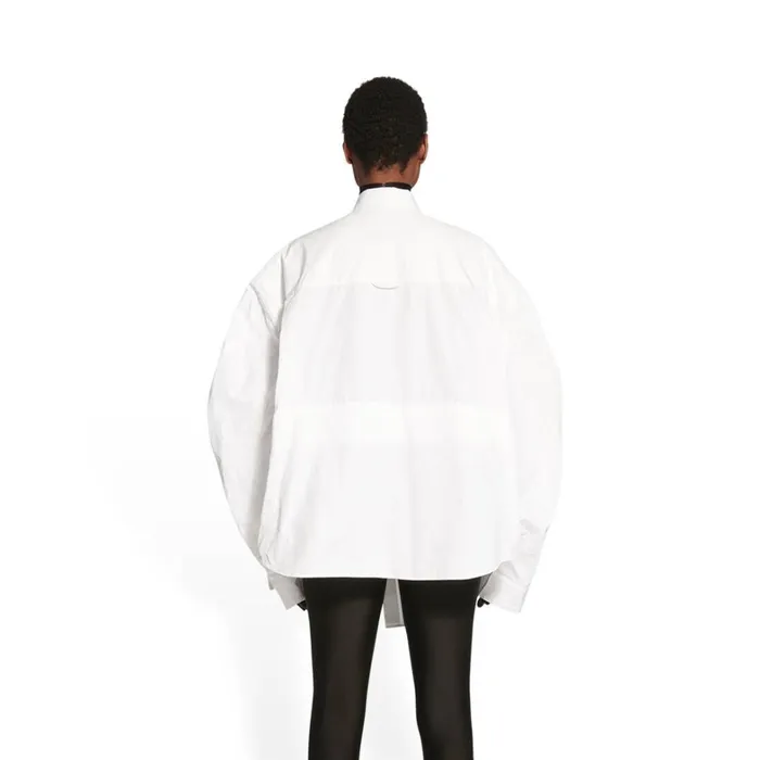 Women Tops and Shirts Balenciaga Twisted Sleeve Shirt In White