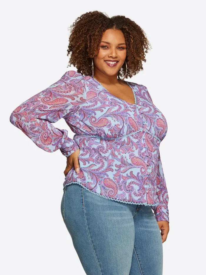 Women Tops and Tees Jessica Simpson Elia Top In Solitary Paisley