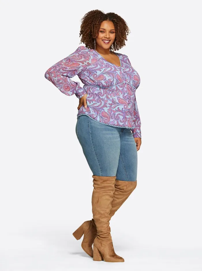 Women Tops and Tees Jessica Simpson Elia Top In Solitary Paisley