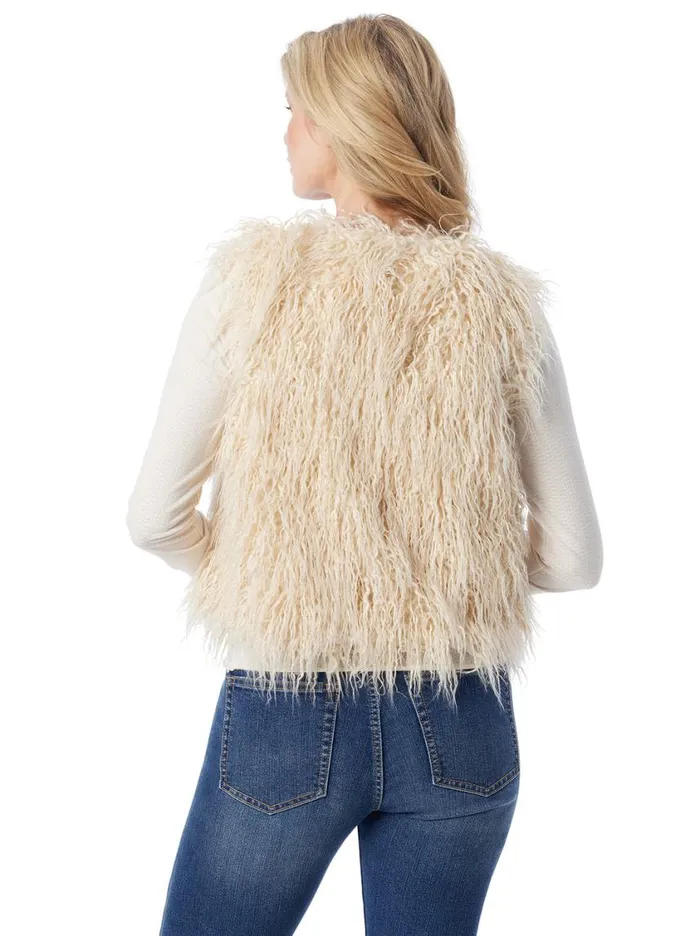 Women Tops and Tees Jessica Simpson Fur Vest In Gardenia