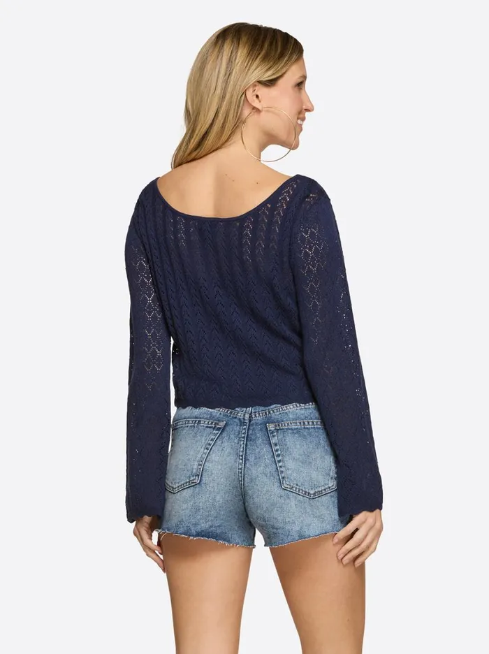 Women Tops and Tees Jessica Simpson Taytum Sweater In Ocean Cavern
