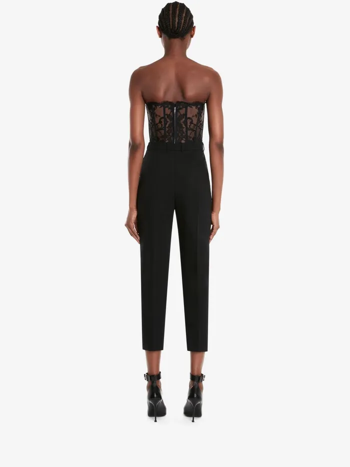 Women Tops And Shirts Alexander McQueen Lace Corset Black