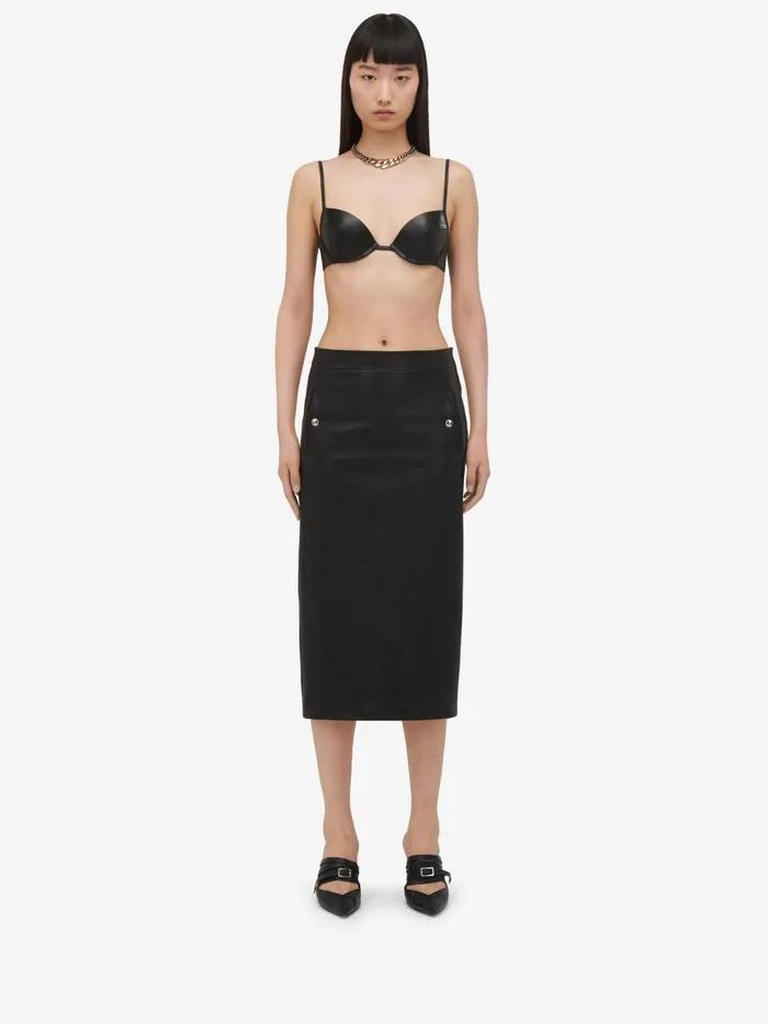 Women Tops And Shirts Alexander McQueen Leather Bra Black