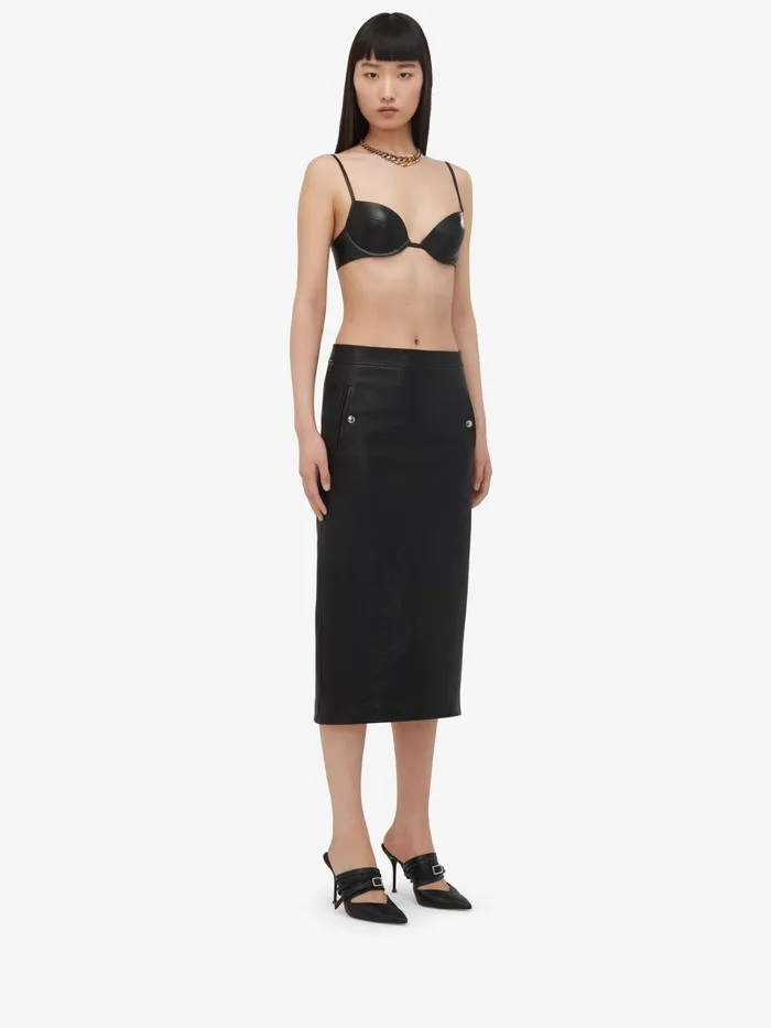 Women Tops And Shirts Alexander McQueen Leather Bra Black