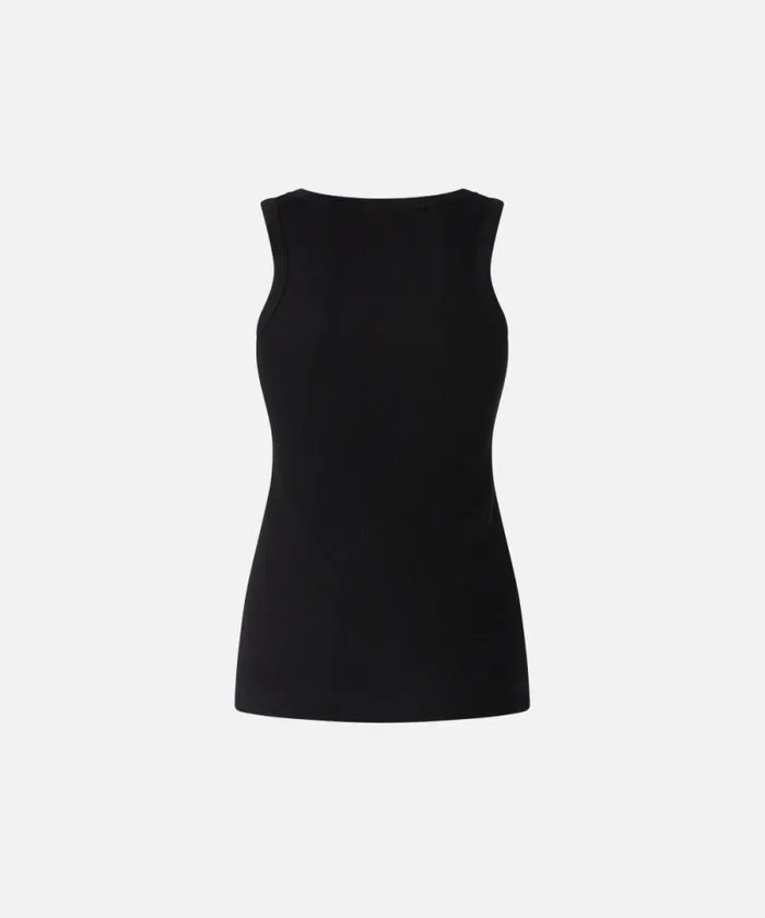 Women Topwear Pinko Ribbed Vest Top With Birds Logo Limo Black