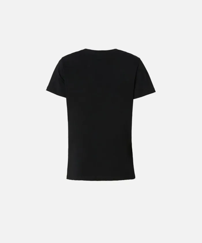 Women Topwear Pinko Tshirt Embroidered Logo Effect Limo Black Women Topwear Pinko Tshirt Embroidered Logo Effect Limo Black