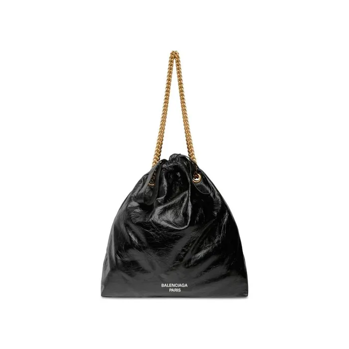 Women Tote Bags Balenciaga Crush Medium Tote Bag In Black