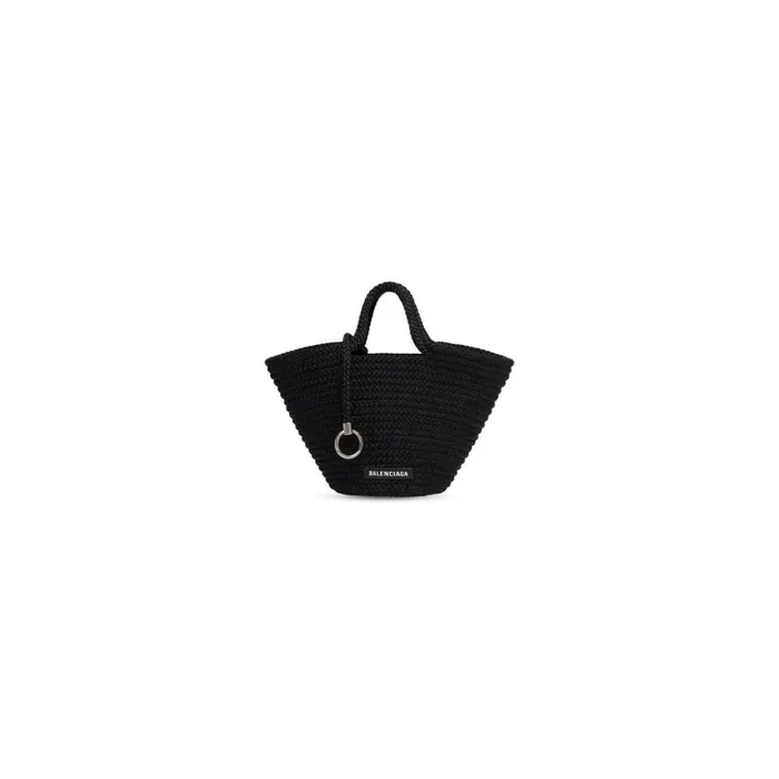 Women Tote Bags Balenciaga Ibiza Small Basket With Strap In Black