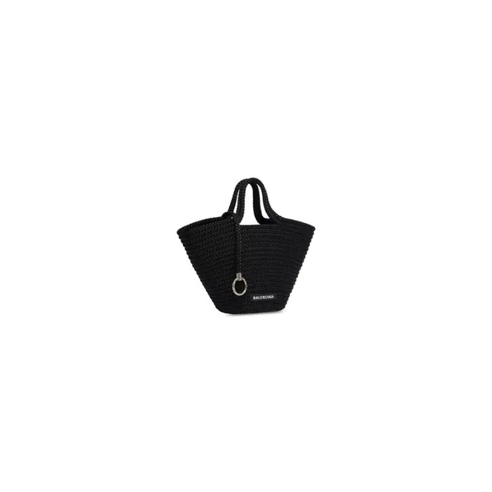 Women Tote Bags Balenciaga Ibiza Small Basket With Strap In Black
