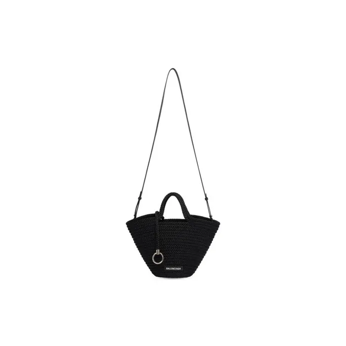 Women Tote Bags Balenciaga Ibiza Small Basket With Strap In Black