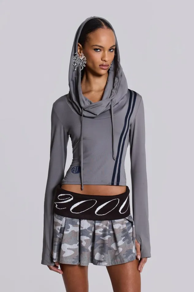 Women Trackstar Hooded Cowl Top Jaded London Hoodies and Sweatshirts