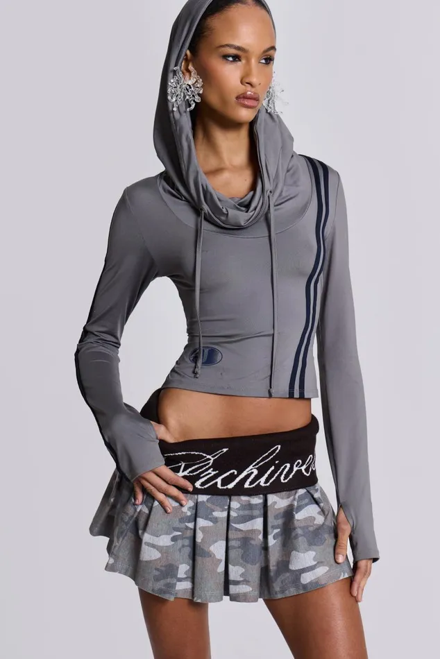 Women Trackstar Hooded Cowl Top Jaded London Hoodies and Sweatshirts