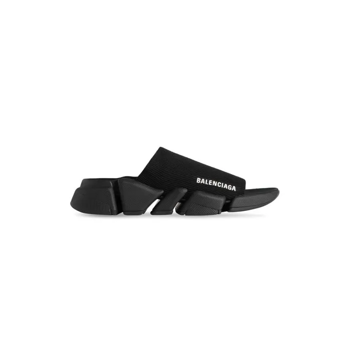 Women Trainers Balenciaga Speed 20 Recycled Knit Slide Sandal In Black