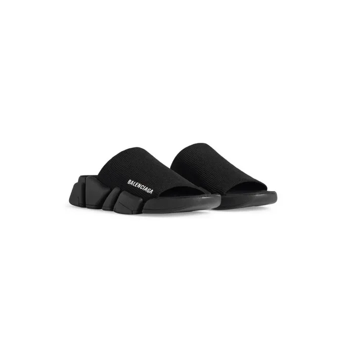 Women Trainers Balenciaga Speed 20 Recycled Knit Slide Sandal In Black
