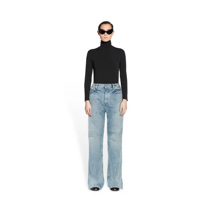 Women Trousers Balenciaga Flared Trousers In Blue