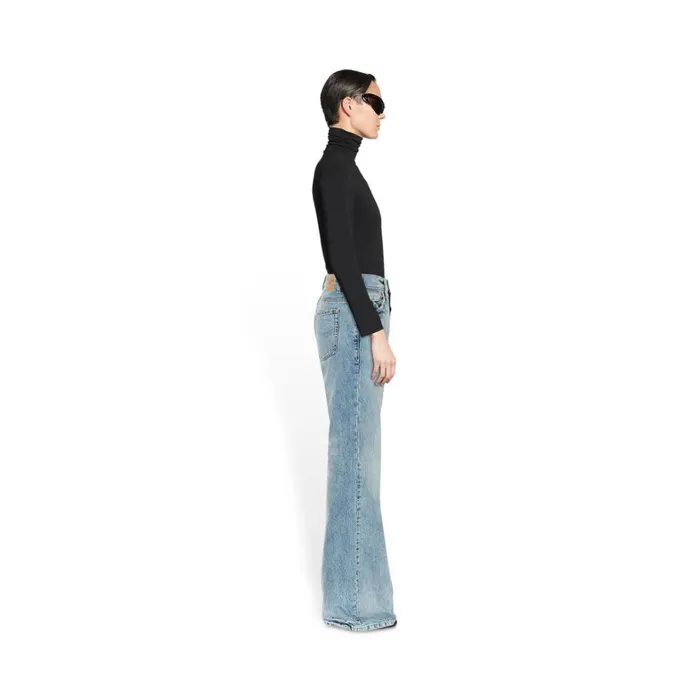 Women Trousers Balenciaga Flared Trousers In Blue