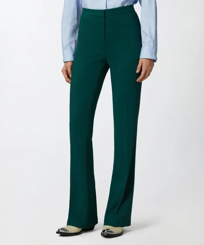 Women Trousers Pinko Highwaist Trousers In Technical Cady Dark Bottle Green Women Trousers Pinko Highwaist Trousers In Technical Cady Dark Bottle Green