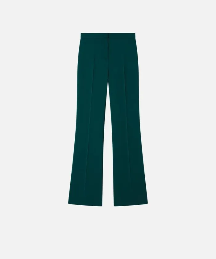 Women Trousers Pinko Highwaist Trousers In Technical Cady Dark Bottle Green Women Trousers Pinko Highwaist Trousers In Technical Cady Dark Bottle Green