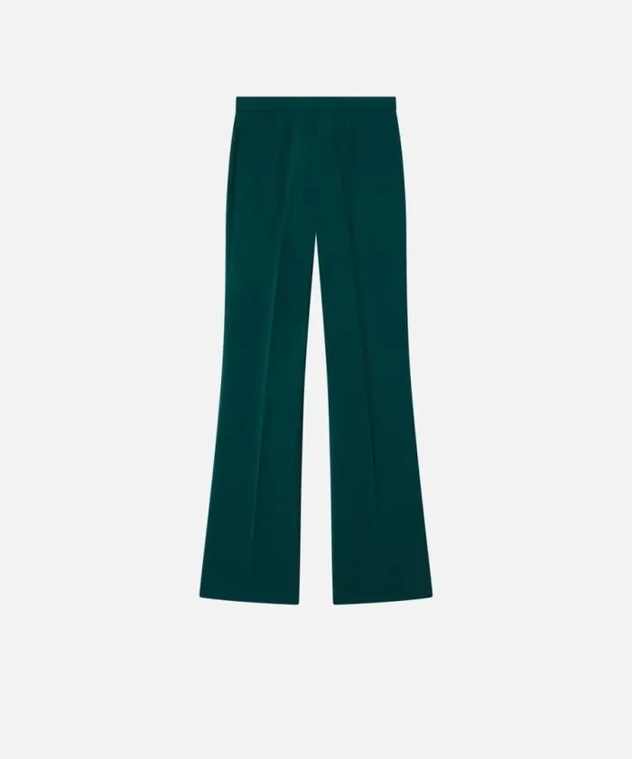 Women Trousers Pinko Highwaist Trousers In Technical Cady Dark Bottle Green Women Trousers Pinko Highwaist Trousers In Technical Cady Dark Bottle Green