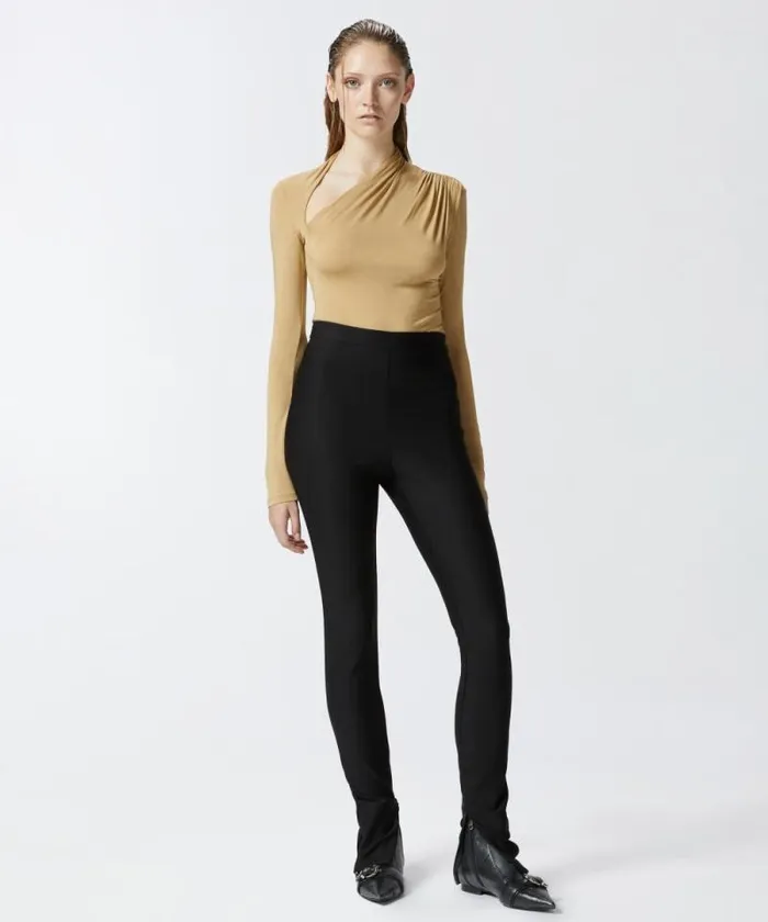 Women Trousers Pinko Slimfit Stretch Trousers With Zipped Leg Hems Limo Black Women Trousers Pinko Slimfit Stretch Trousers With Zipped Leg Hems Limo Black