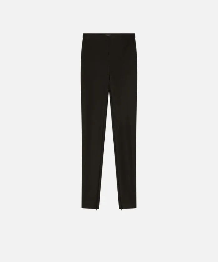 Women Trousers Pinko Slimfit Stretch Trousers With Zipped Leg Hems Limo Black