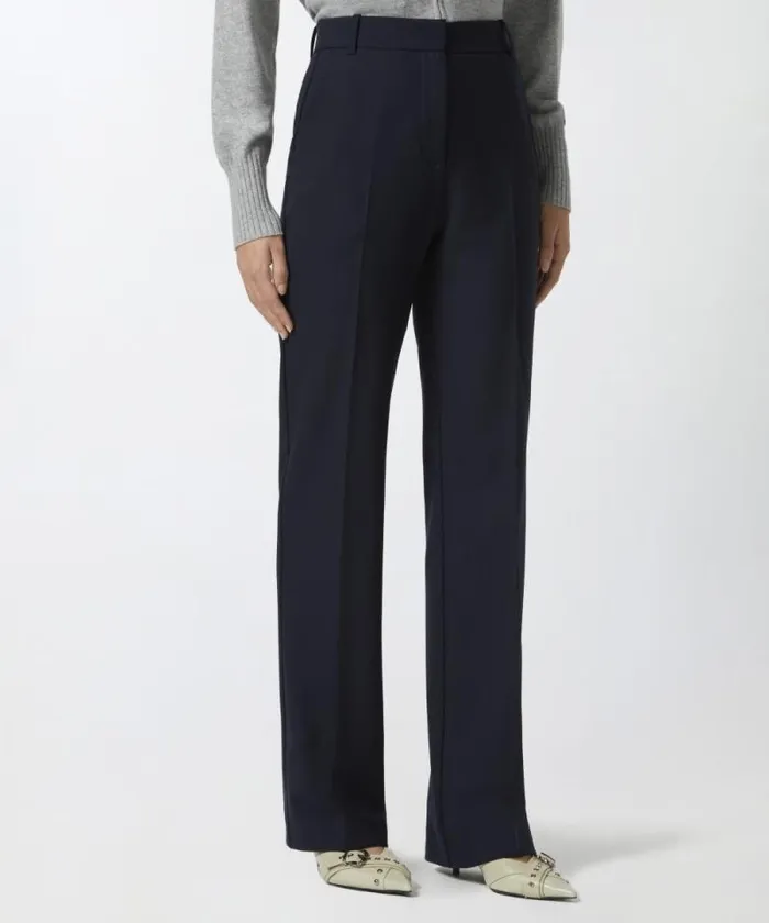 Women Trousers Pinko Wideleg Pinstriped Trousers Blueburgundy Women Trousers Pinko Wideleg Pinstriped Trousers Blueburgundy