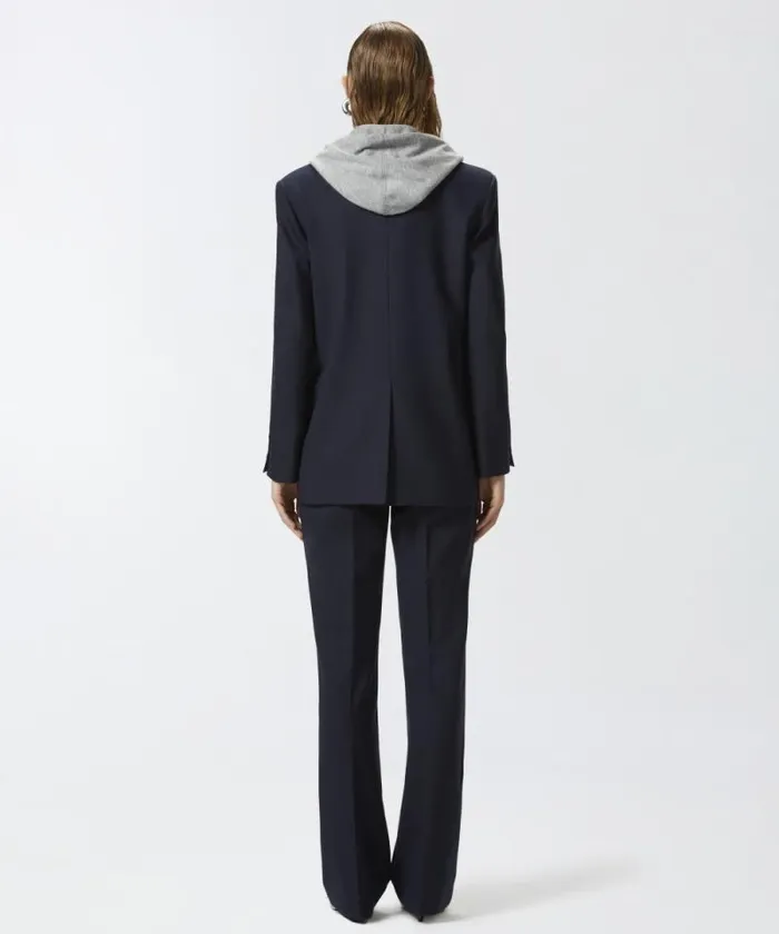 Women Trousers Pinko Wideleg Pinstriped Trousers Blueburgundy Women Trousers Pinko Wideleg Pinstriped Trousers Blueburgundy