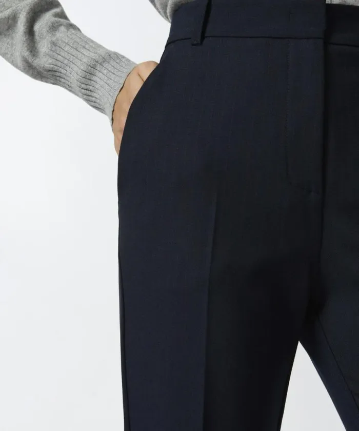 Women Trousers Pinko Wideleg Pinstriped Trousers Blueburgundy Women Trousers Pinko Wideleg Pinstriped Trousers Blueburgundy