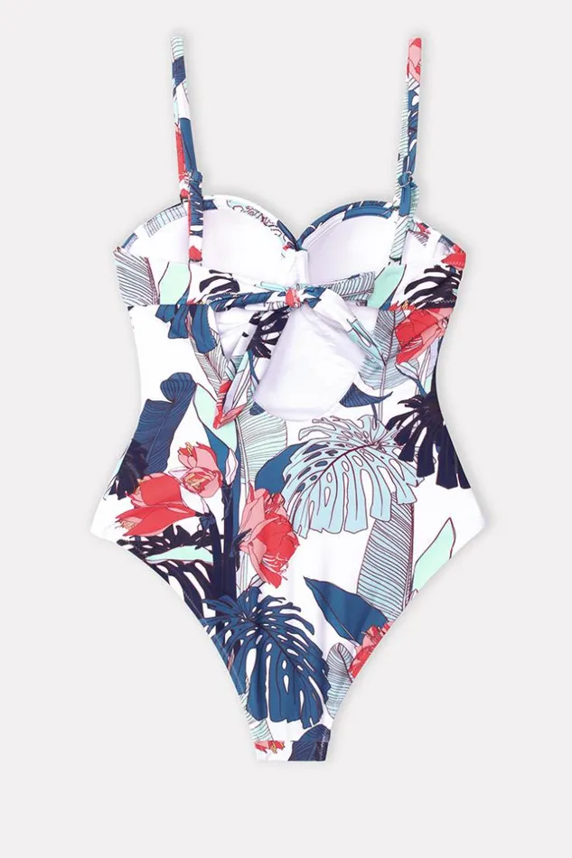 Women Tummy Control Swimsuits Cupshe Jewel Tropical Twist One Piece Swimsuit Multicolor