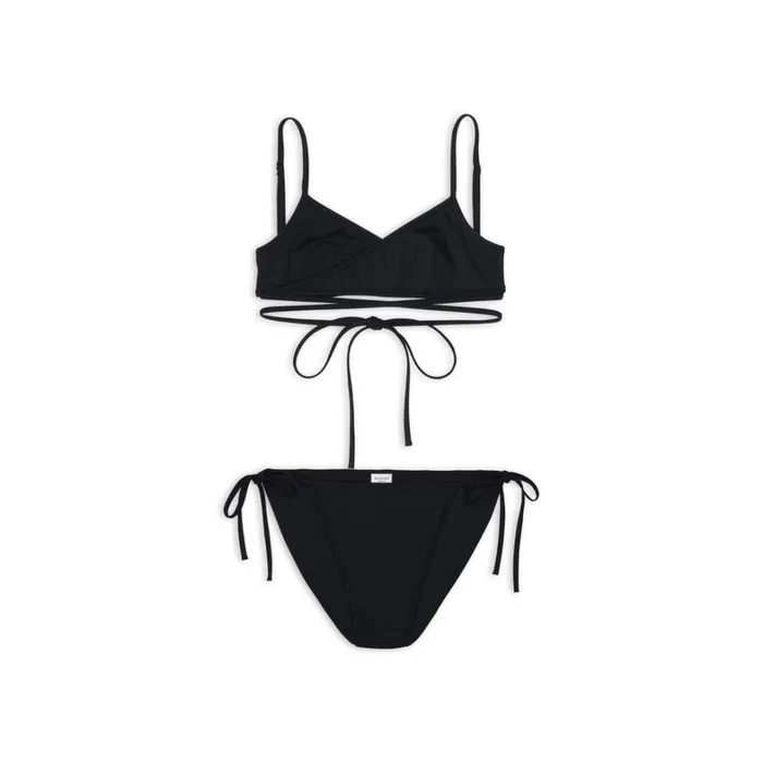 Women Underwear and Swimwear Balenciaga Wrap Bikini Set In Black
