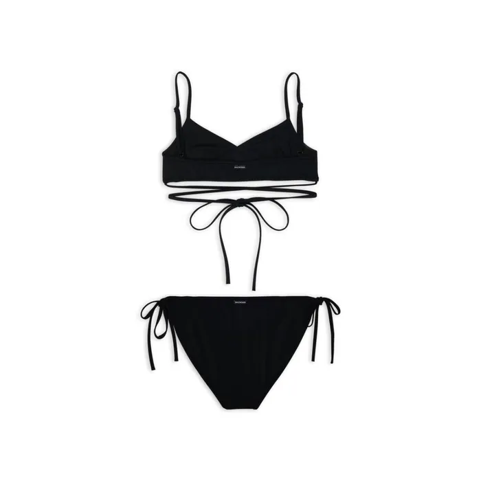 Women Underwear and Swimwear Balenciaga Wrap Bikini Set In Black