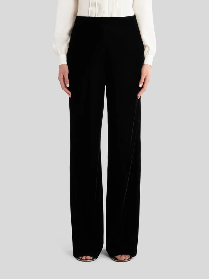 Women Velvet Palazzo Trousers Etro Trousers