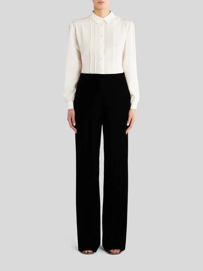 Women Velvet Palazzo Trousers Etro Trousers