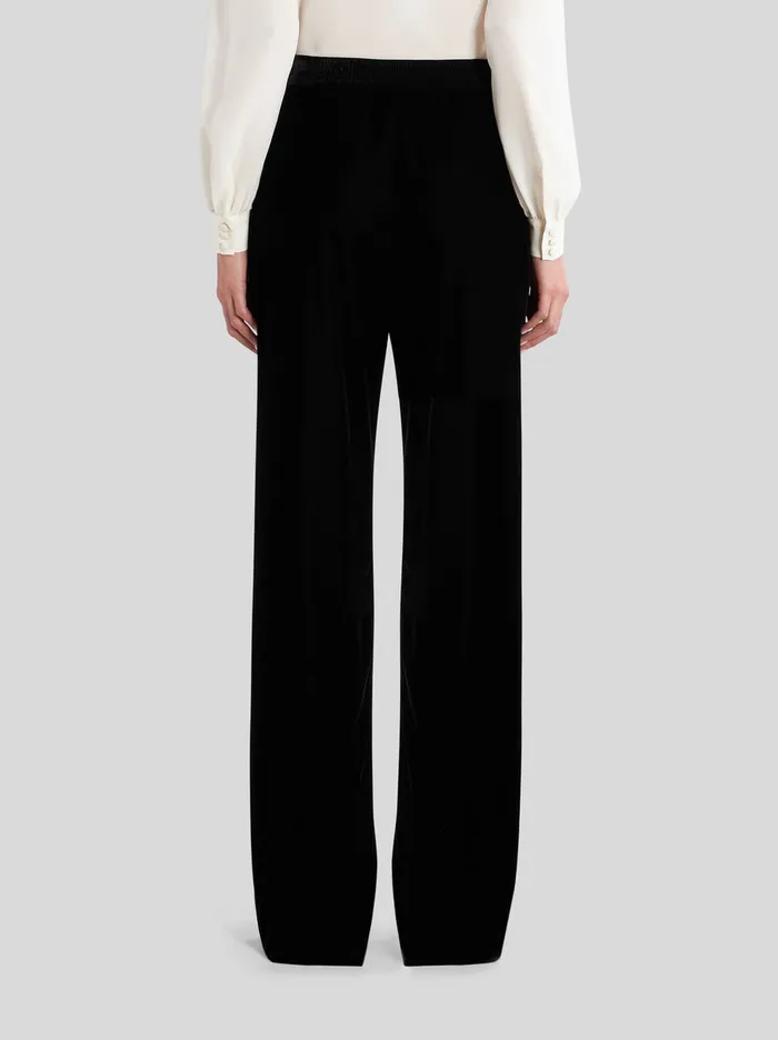 Women Velvet Palazzo Trousers Etro Trousers