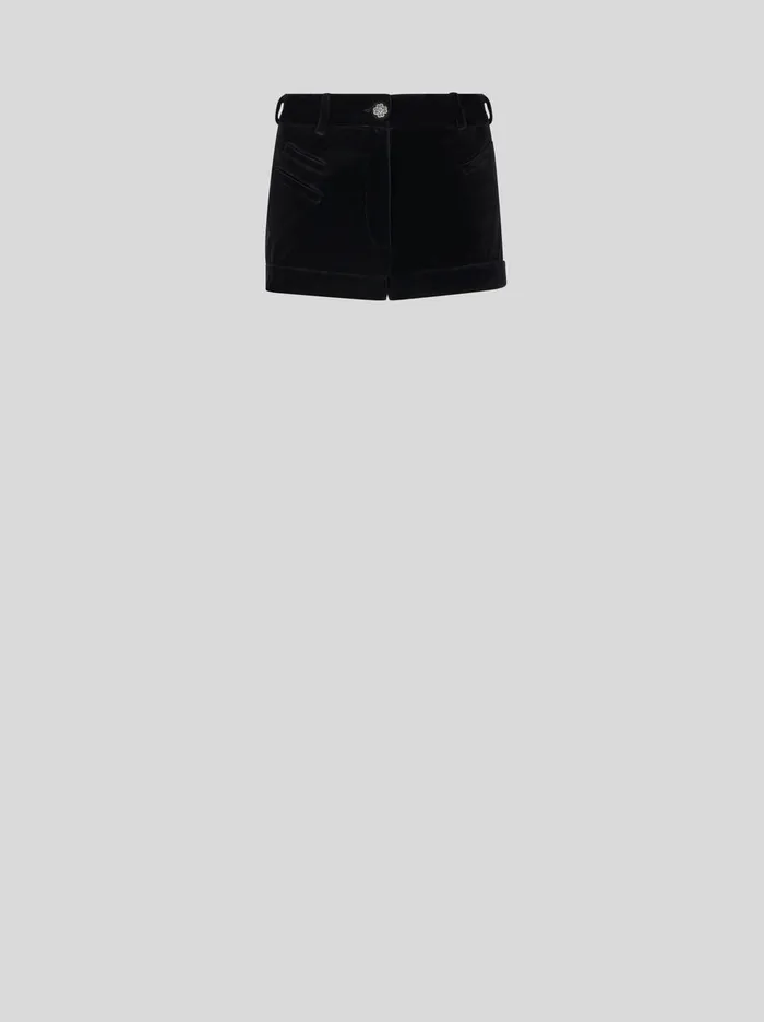Women Velvet Shorts Etro Trousers