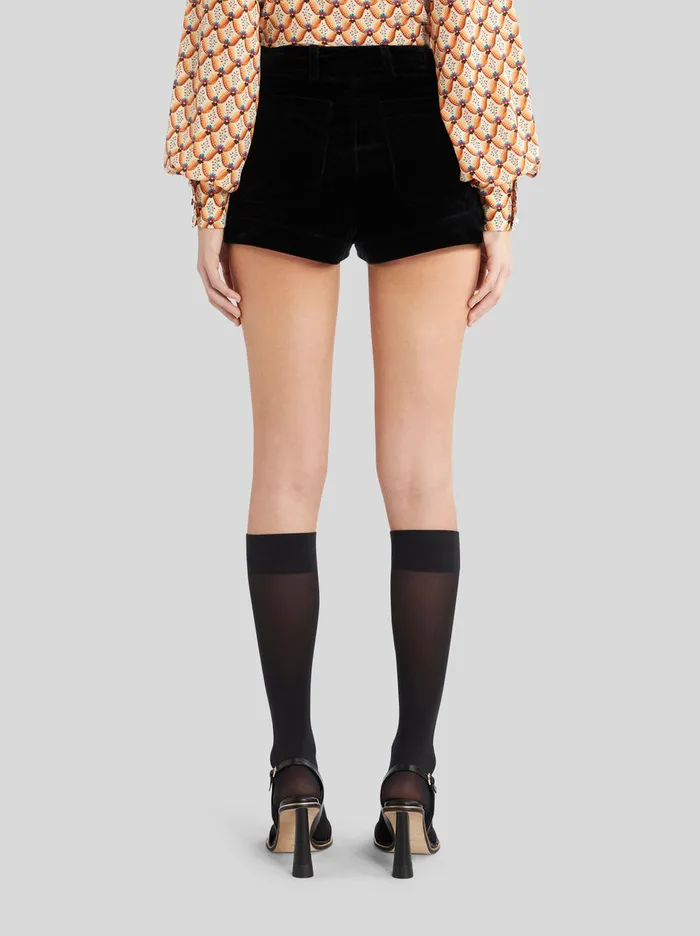 Women Velvet Shorts Etro Trousers