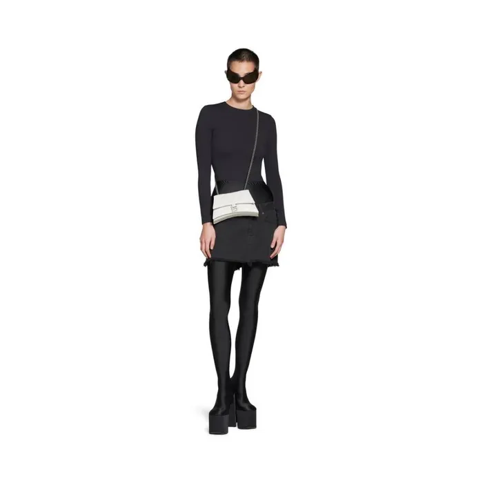 Women Wallets On Chain Balenciaga Crush Xs Chain Bag Quilted In Optic White