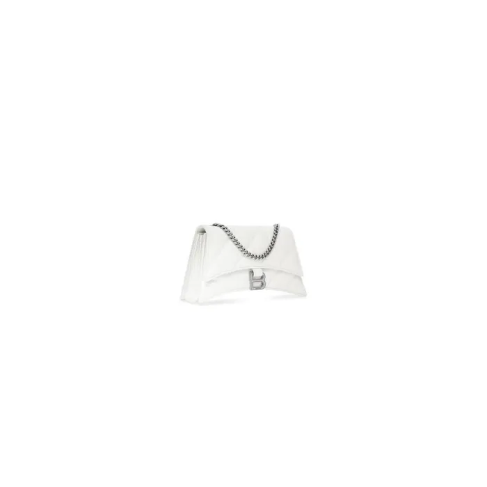 Women Wallets On Chain Balenciaga Crush Xs Chain Bag Quilted In Optic White