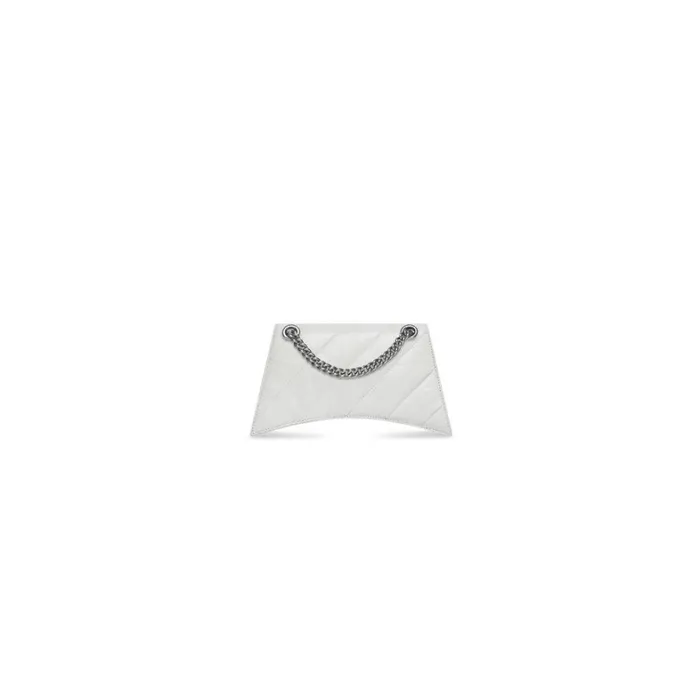 Women Wallets On Chain Balenciaga Crush Xs Chain Bag Quilted In Optic White