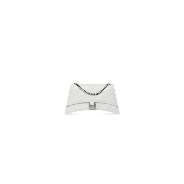 Women Wallets On Chain Balenciaga Crush Xs Chain Bag Quilted In Optic White