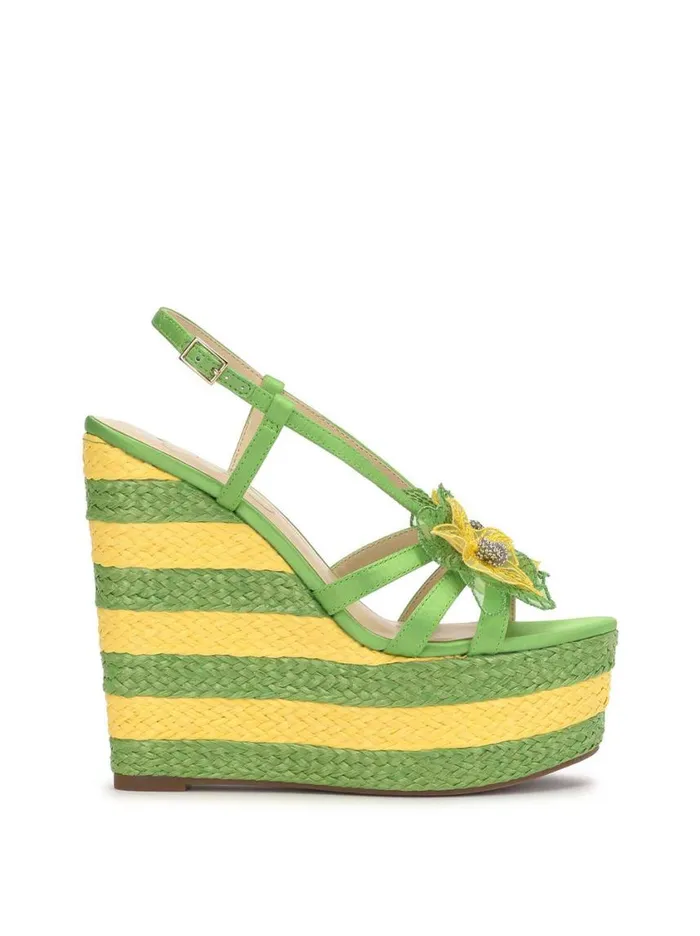 Women Wedges Jessica Simpson Visela Flower Wedge Sandal In Green