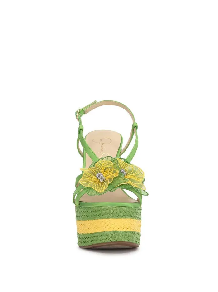 Women Wedges Jessica Simpson Visela Flower Wedge Sandal In Green